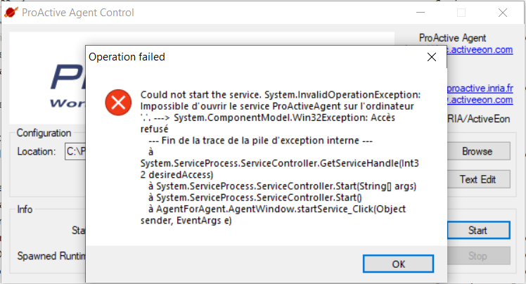 ProActiveAgentStartFailure