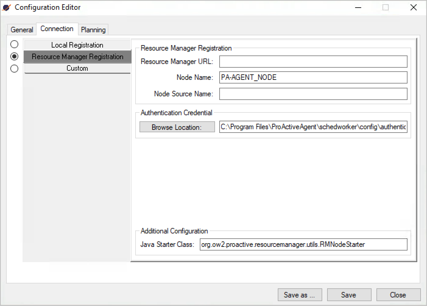 config editor connection