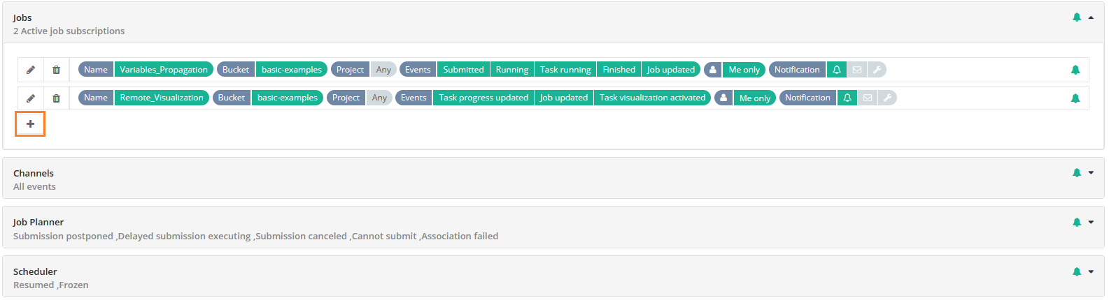 job subscriptions summary