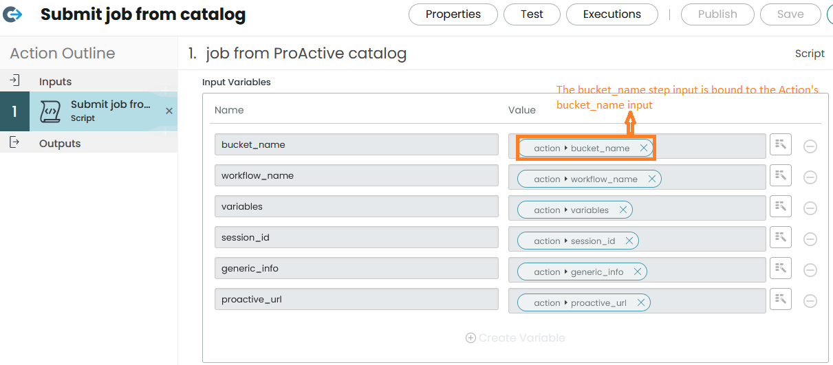 servicenow step inputs